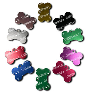 10 Pack Blank Metal Dog Bones (1.5inch) Assorted Colours